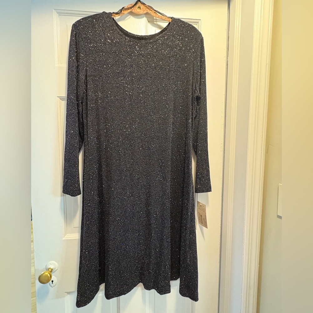 Carabella Elegant Long Sleeve Glitter Dress
